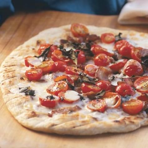 Pizza with Bacon and Tomatoes