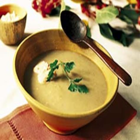 Smoky Eggplant Soup with Red Pepper Cream
