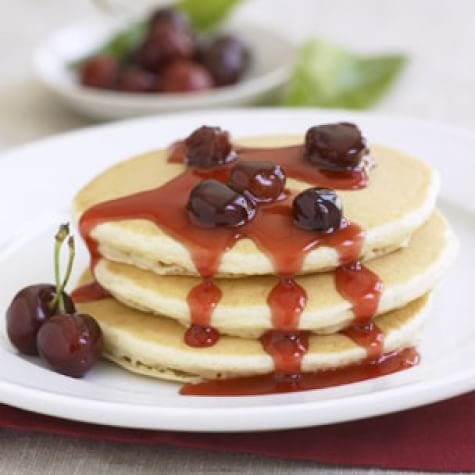 Buttermilk Pancakes with Bing Cherry Syrup