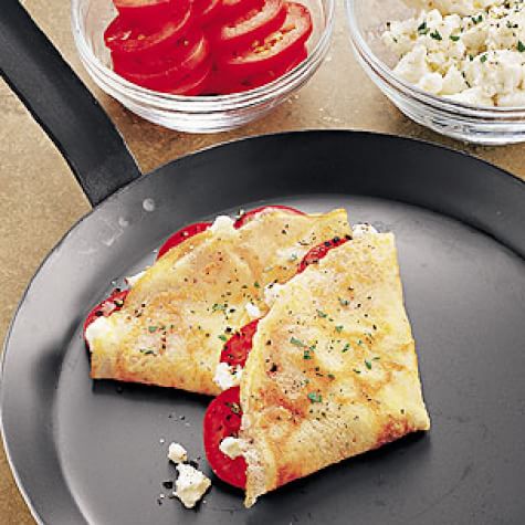 Black Pepper Crepes with Goat Cheese and Tomatoes