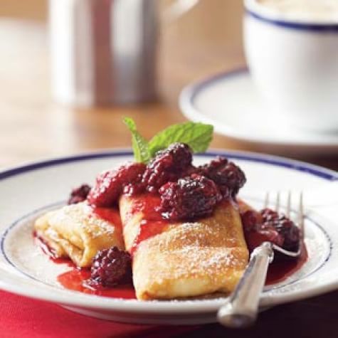 Ricotta Blintzes with Berry Compote