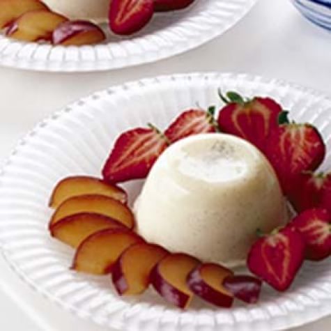 Panna Cotta with Strawberries and Plums