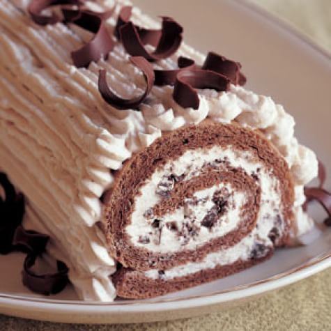Chocolate Chestnut Christmas Roll Cake