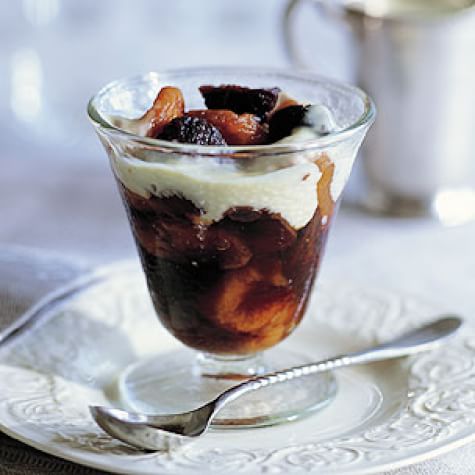 Dried-Fruit Compote with Bourbon and Crème Anglaise