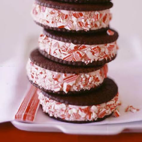 Peppermint Snap Ice Cream Sandwiches