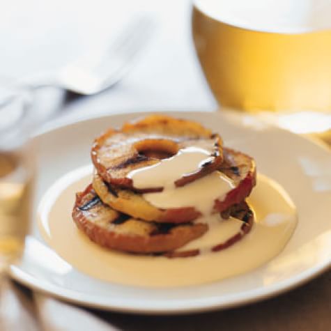 Grilled Apples with Bourbon Crème Anglaise