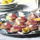 Buckwheat Blini with Smoked Salmon and Caviar