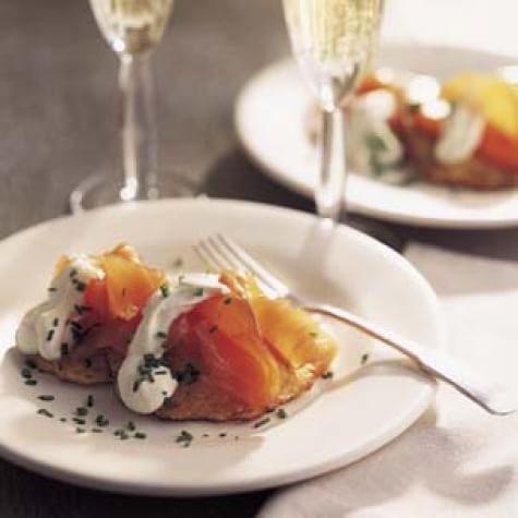 Corn Cakes with Smoked Salmon and Crème Fraîche