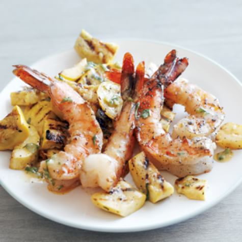 Grilled Shrimp and Summer Squash