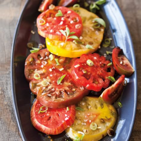 Heirloom Tomato Salad with Pickled Ramp Vinaigrette Recipe