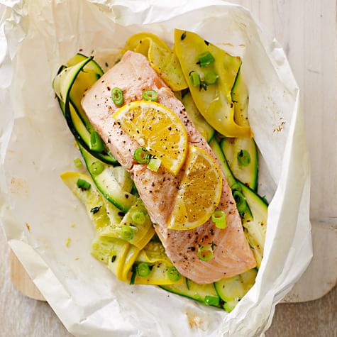 Salmon En Papillote With Butter Sauteed Vegetables - Camanchaca