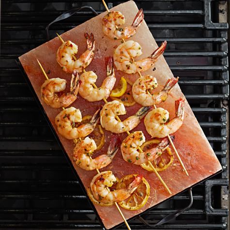 New York Strip and Shrimp Grilled on a Salt Block 