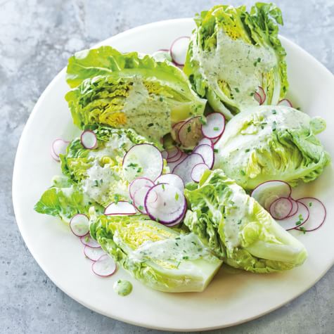 Little Gem Salad with Warm Garlic Dressing Recipe