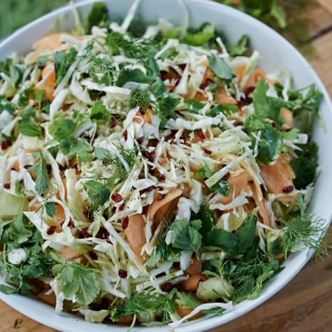 Shredded Green Cabbage Salad with Lemon and Garlic Recipe - Rita