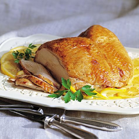 Brined Turkey Breast with Lemon-Parsley Gravy