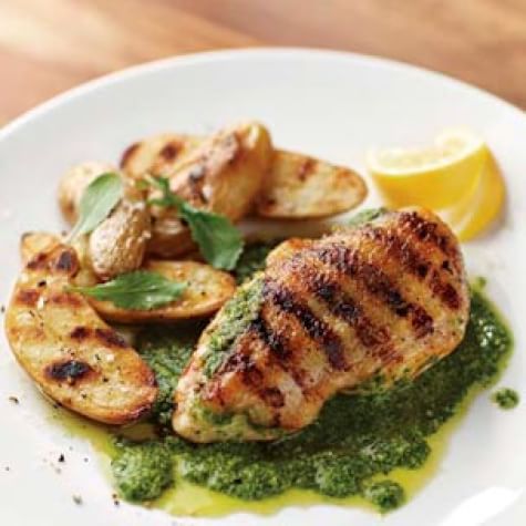 Grilled Chicken with Arugula Pesto