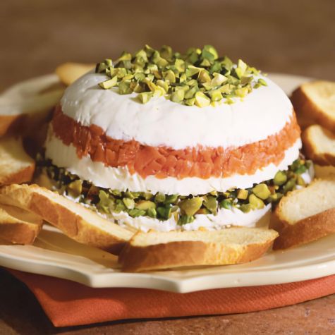 Mascarpone and Goat Cheese Torta with Smoked Salmon