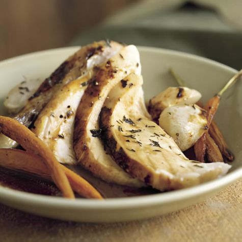 Roasted Chicken with Garlic-Balsamic Sauce