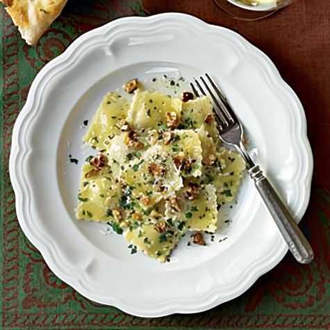 Pear & Pecorino Ravioli with Walnuts