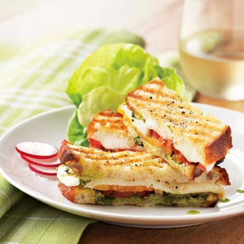 Herb Pesto and Mozzarella Panini