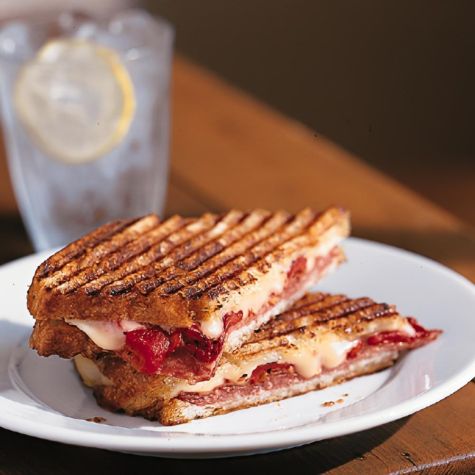 Salami, Fontina and Roasted Bell Pepper Panini