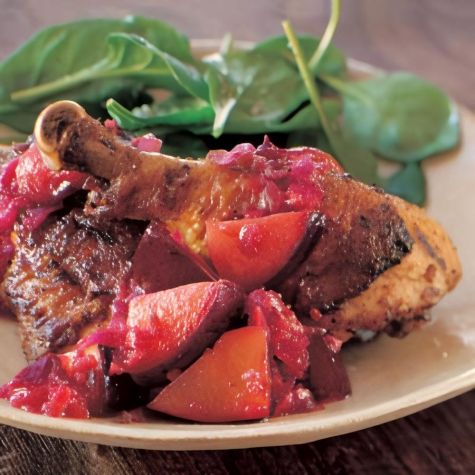 Grilled Chicken with Plum-Jalapeño Relish