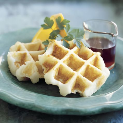Potato-Waffle Latkes with Concord Grape Wine Syrup