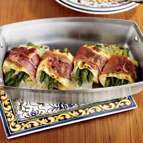Individual Lasagnas with Asparagus & Prosciutto
