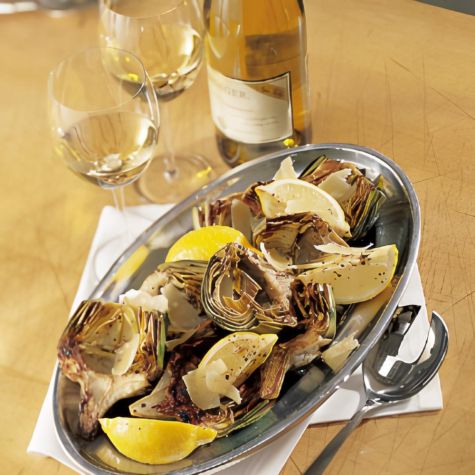 Pan-Roasted Artichokes with Garlic and Lemon
