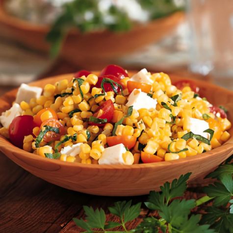 Pan-Roasted Corn Salad with Tomatoes and Feta