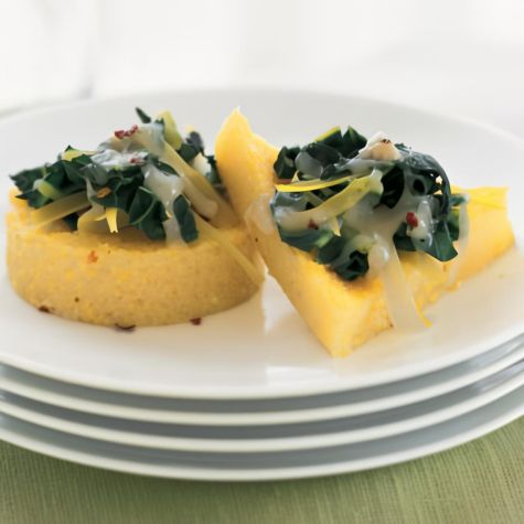 Polenta Galettes with Leek & Swiss Chard