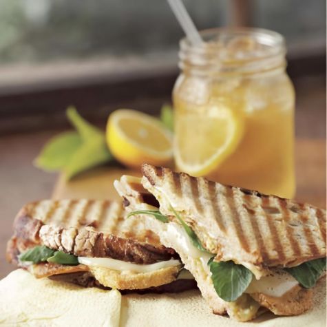Fried Green Tomato and Pancetta Panini