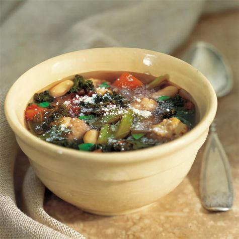 Minestrone with Chicken Meatballs