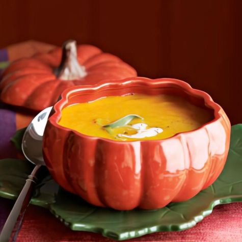 Roasted Pumpkin Soup with Cider Cream