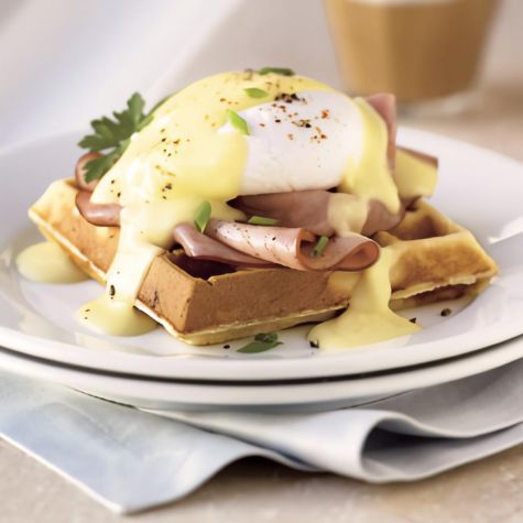 Eggs Benedict on Savory Waffles