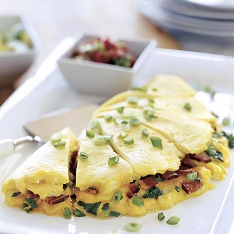 Bacon and Cheddar Omelette for Six