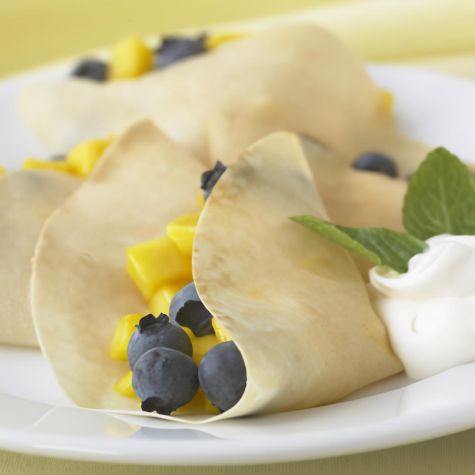 Blueberry-Mango Crepes