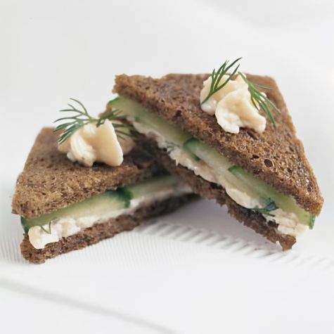 Smoked Salmon Mousse and Cucumber Tea Sandwiches