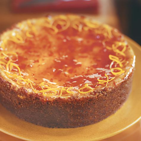 Ricotta Cheesecake with Blood Orange Marmalade Glaze