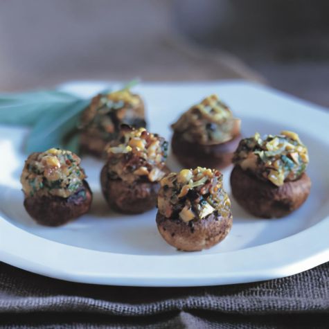 Cremini Mushrooms Stuffed with Spanish Ham