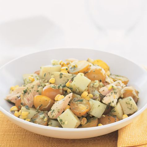 Grilled Salmon, Yellow Potato & Corn Salad