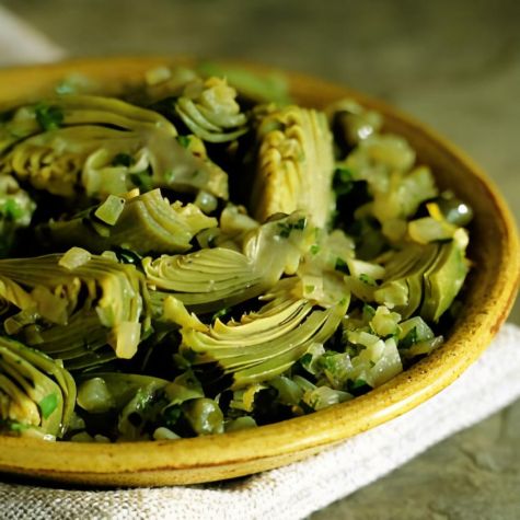 Artichoke Hearts in Lemon-Parsley Sauce