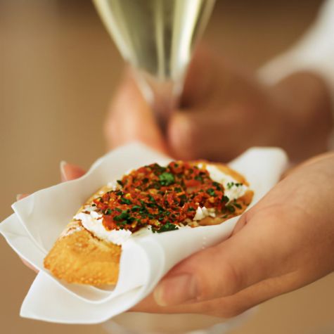 Roasted Red Pepper Pesto Crostini