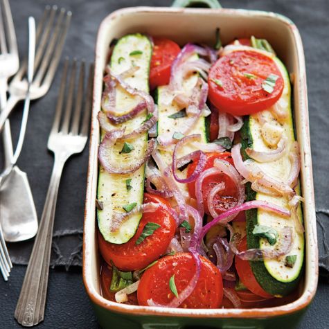 Baked Tomatoes and Zucchini