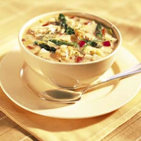 Roasted Asparagus and Shrimp Chowder