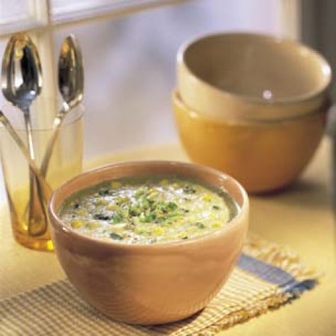 Corn and Roast Poblano Soup
