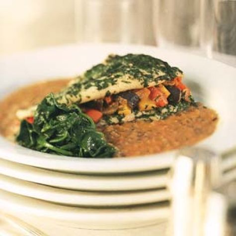 Petrale Napoleons with Ratatouille Confit