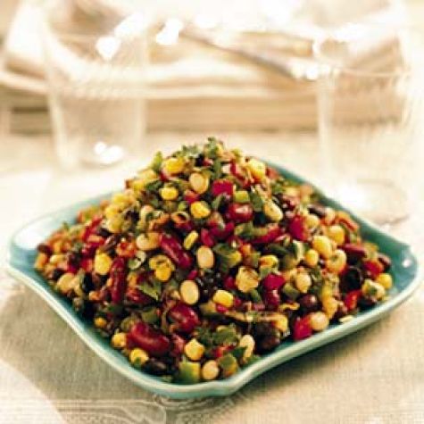 Three-Bean and Corn Salad with Cider Vinaigrette