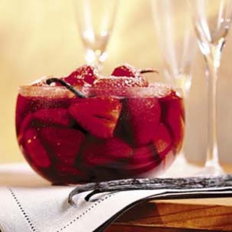 Strawberries in Red Wine with Vanilla Bean