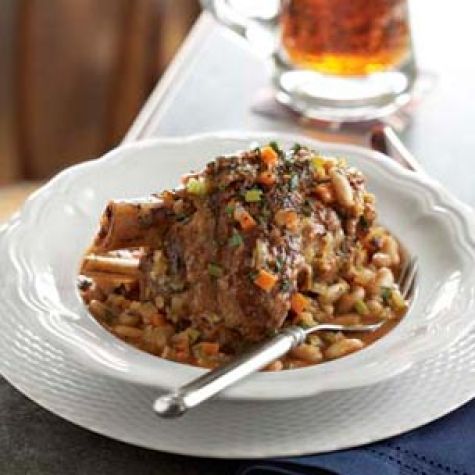 Braised Pork Shanks with White Beans